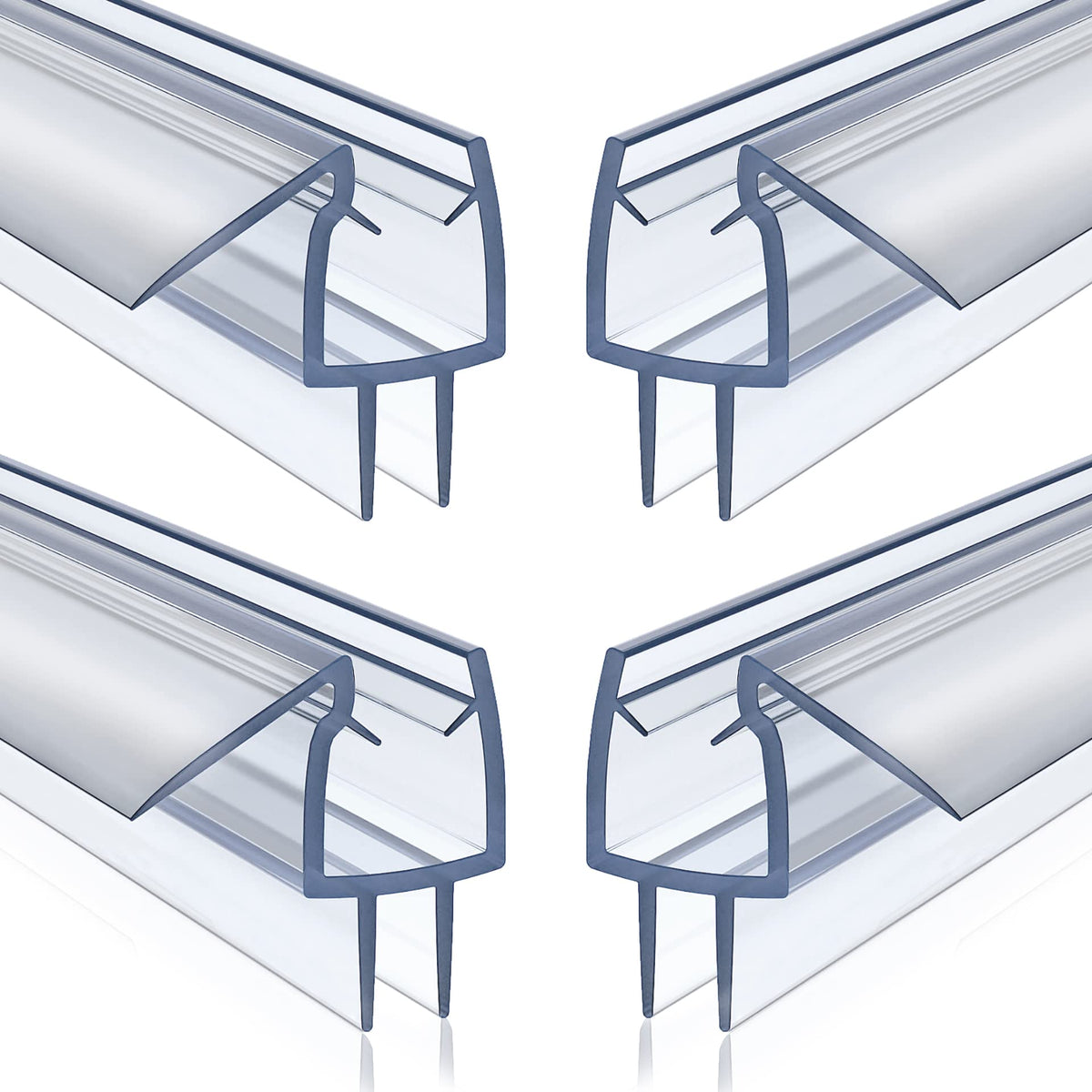 Olaismln frameless bottom seal on glass creates a water barrier.