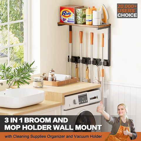 Olakee cleaning supplies organizer top shelf for easy visibility and grab-and-go storage.