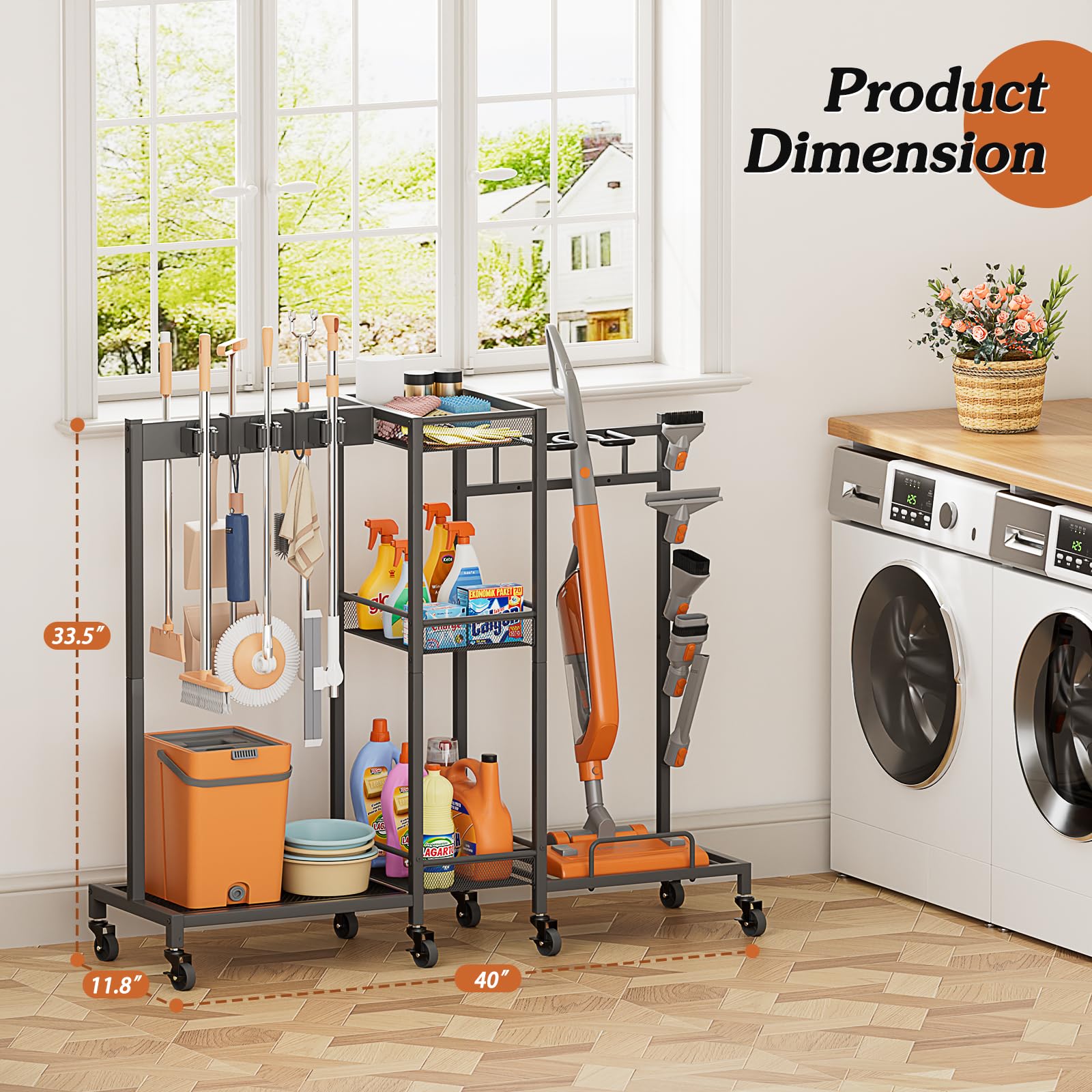 Olakee easy assembly mop broom holder sets up quickly with included hardware