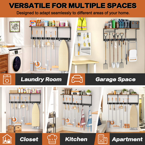 Olakee easy-install broom closet organizer includes hardware and simple setup