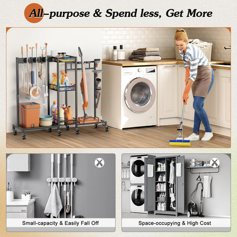 Olakee heavy duty steel cart delivers durable support for daily cleaning gear