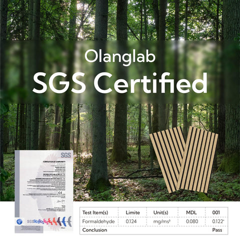 Olanglab acoustic felt back detail supports sound absorption without clutter.