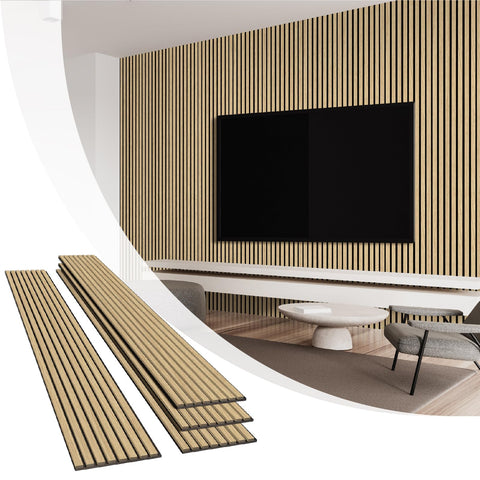 Olanglab Warm Oak Extendo Trio assembly demonstrates stylish acoustic panels for modern interiors.