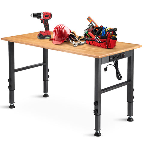 OLBRUS 48-inch adjustable workbench top view for spacious project planning