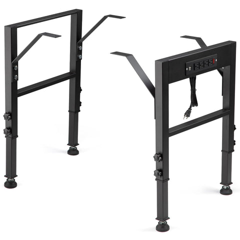 OLBRUS four-pack height-adjustable workbench legs for versatile furniture setup.