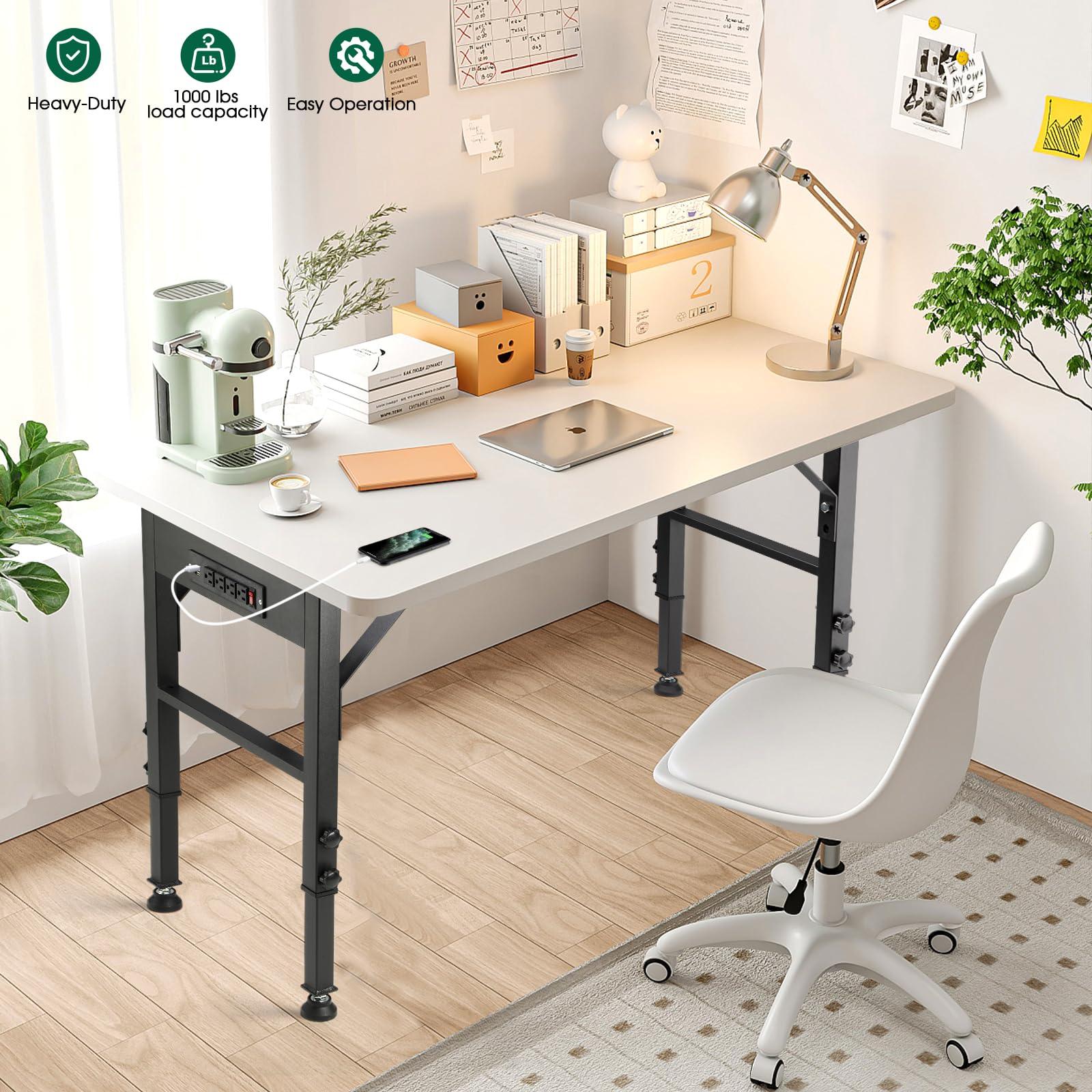 OLBRUS legs set at 28.5 to 33.8 inches for ergonomic height options.