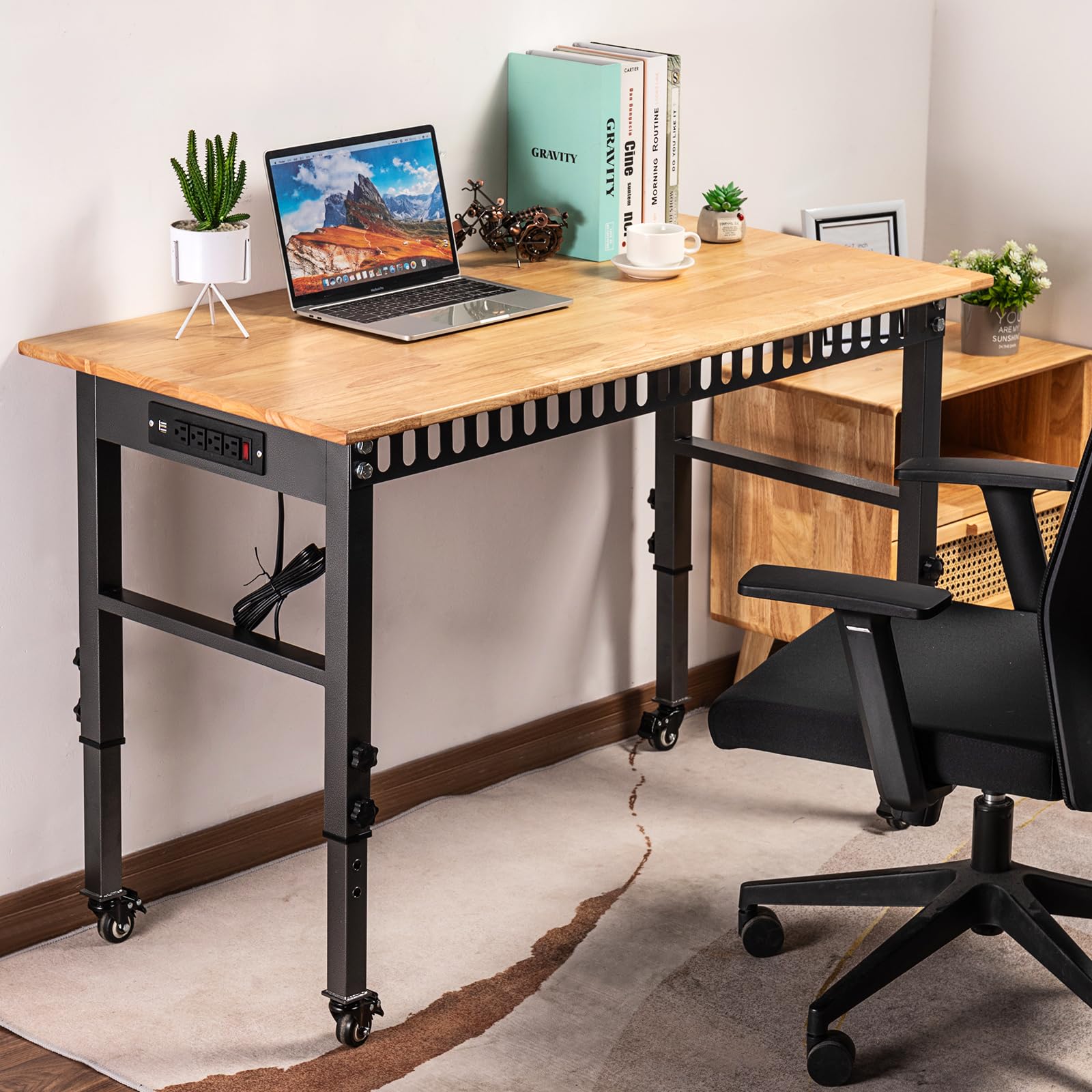 OLBRUS thick steel legs provide strong support for heavy-duty workloads