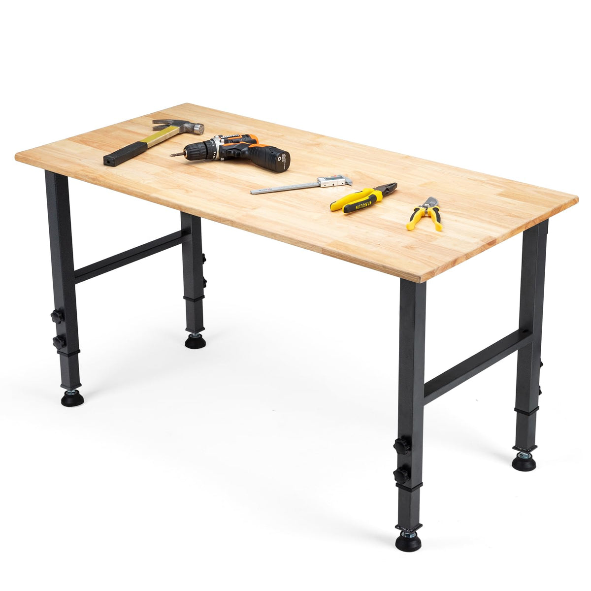 OLBRUS adjustable workbench top view showing a stable 48x24 surface
