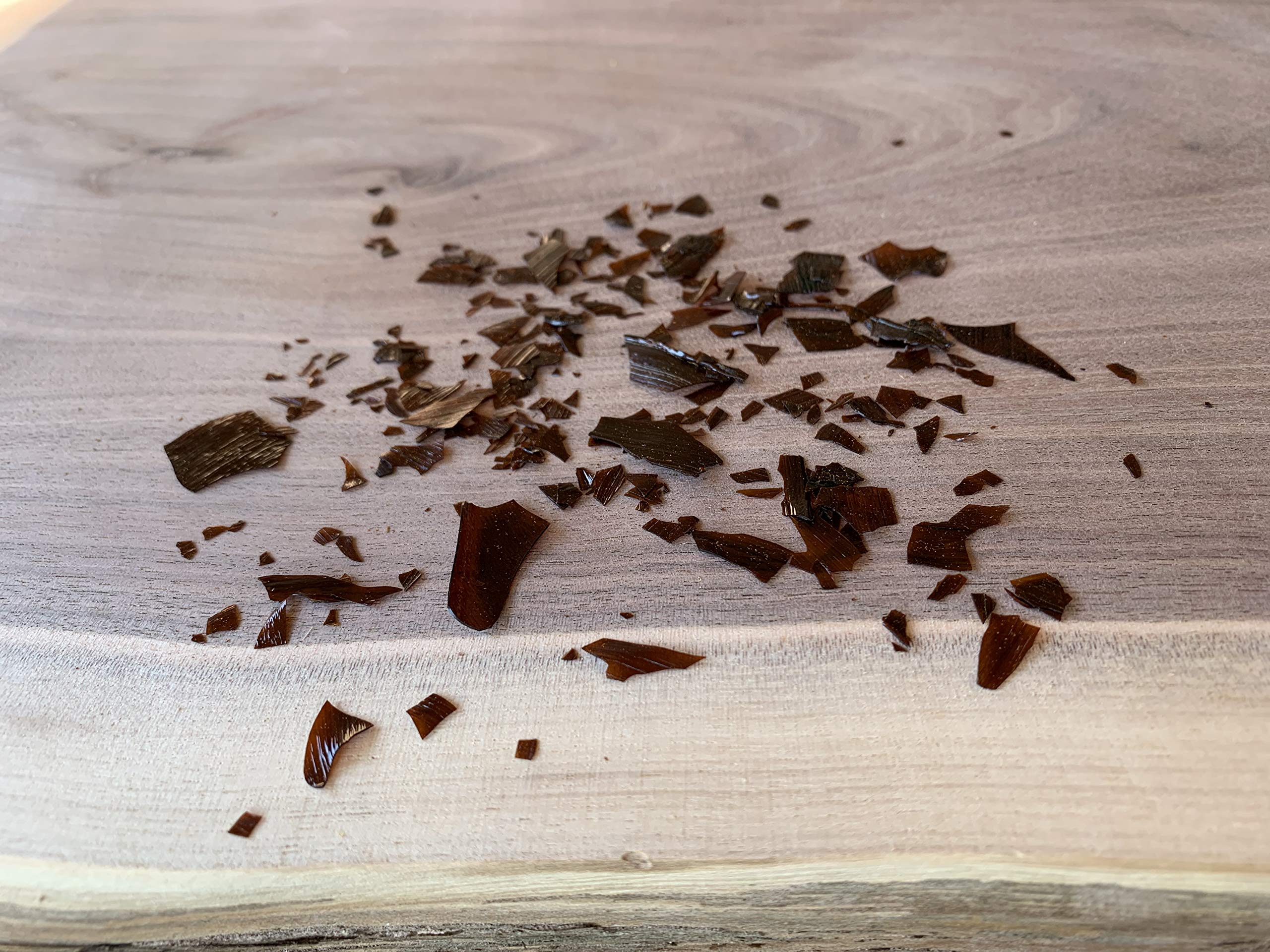 Close-up of de-waxed garnet flakes showing texture for mixing.