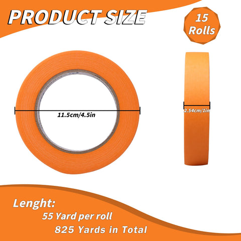 Oleitodh orange painter tape bulk pack of 15 for DIY projects