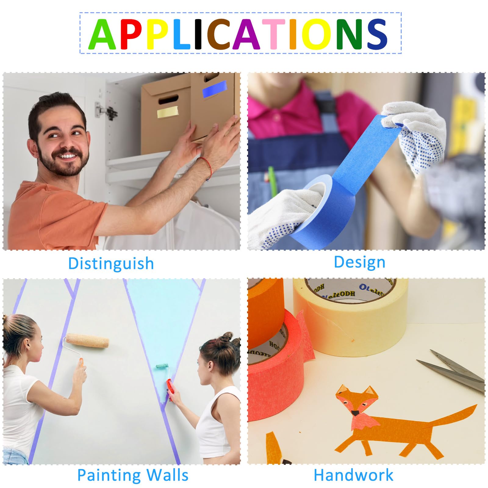 Oleitodh tape adheres to plastic, glass, paper, and more.