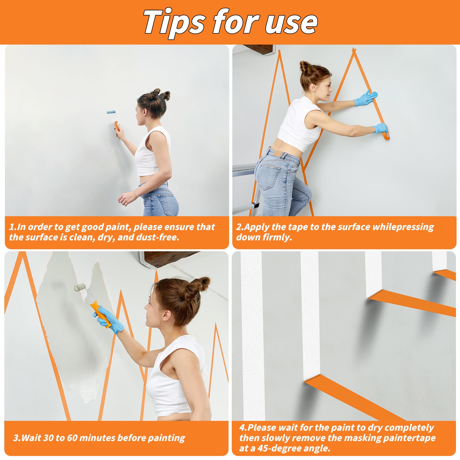 Oleitodh orange tape resists UV and weather for versatile use