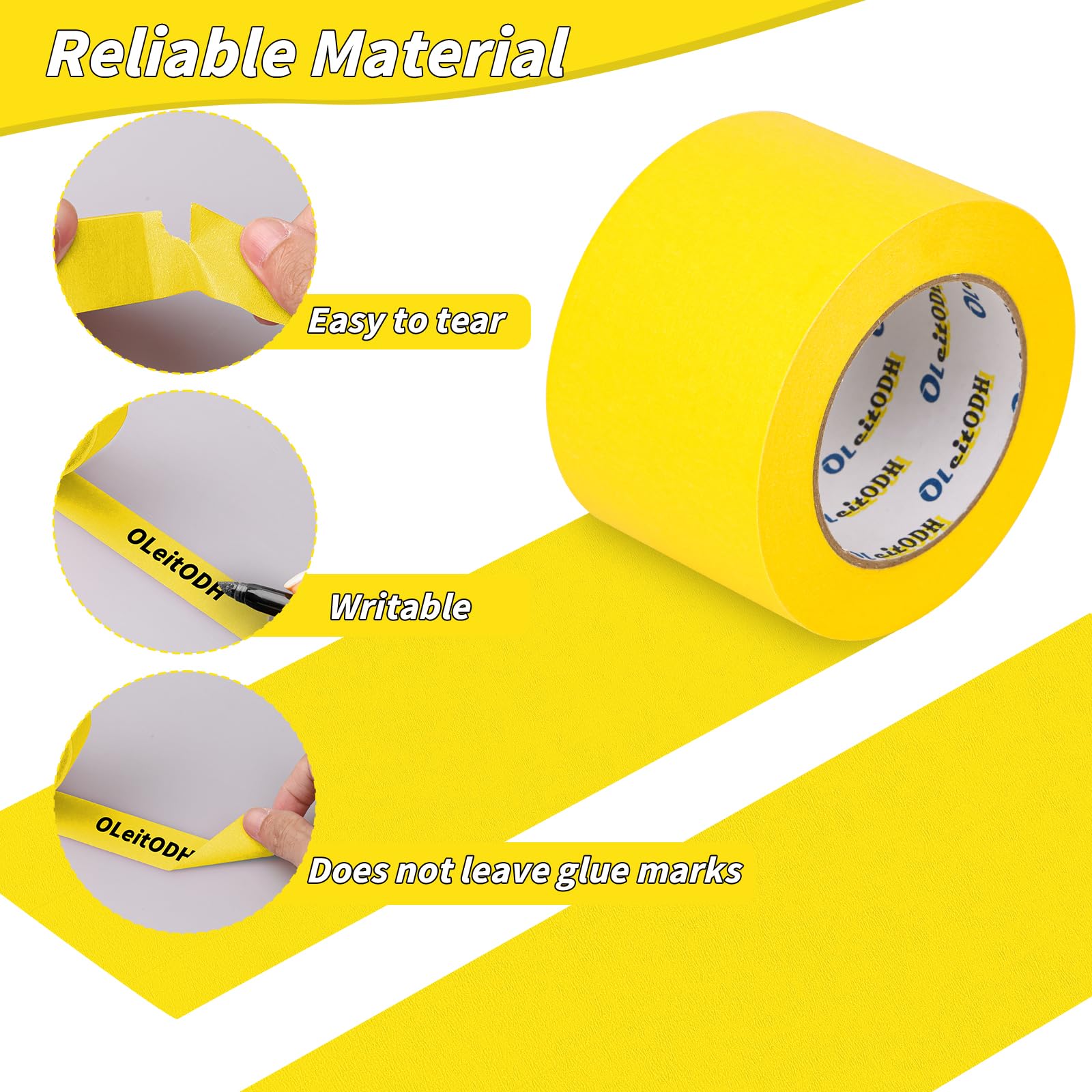 Oleitodh yellow painters tape 2in easy application ensures precise placement