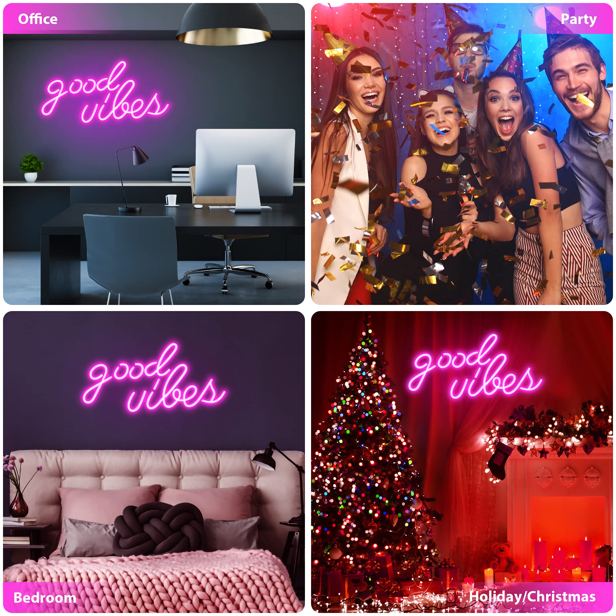 Olekki Pink Good Vibes neon sign makes a great gift for celebrations.