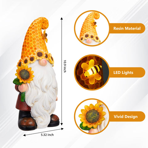 Olekki solar gnome statue provides easy, wire-free setup