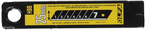 OLFA 25mm snap-off blade in black for precise, low resistance cuts