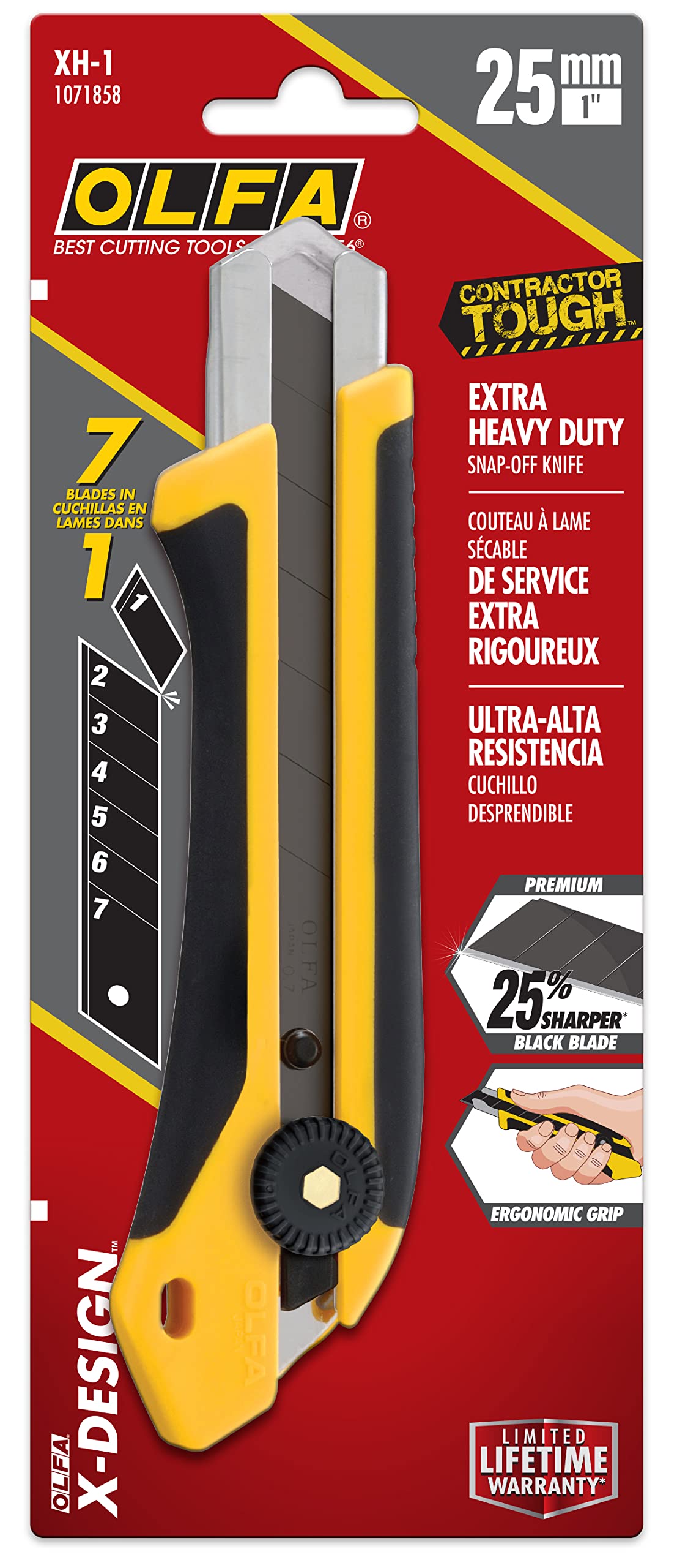 OLFA XH-1 compatible with 25mm blades for optimal performance.