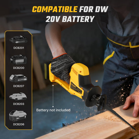 OLIBUY cordless sawzall with eight blades for versatile material cuts