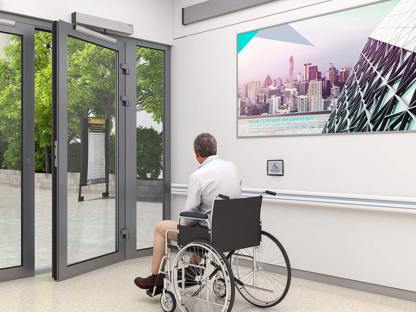 Olideauto door operator shown in active use enhances accessibility.