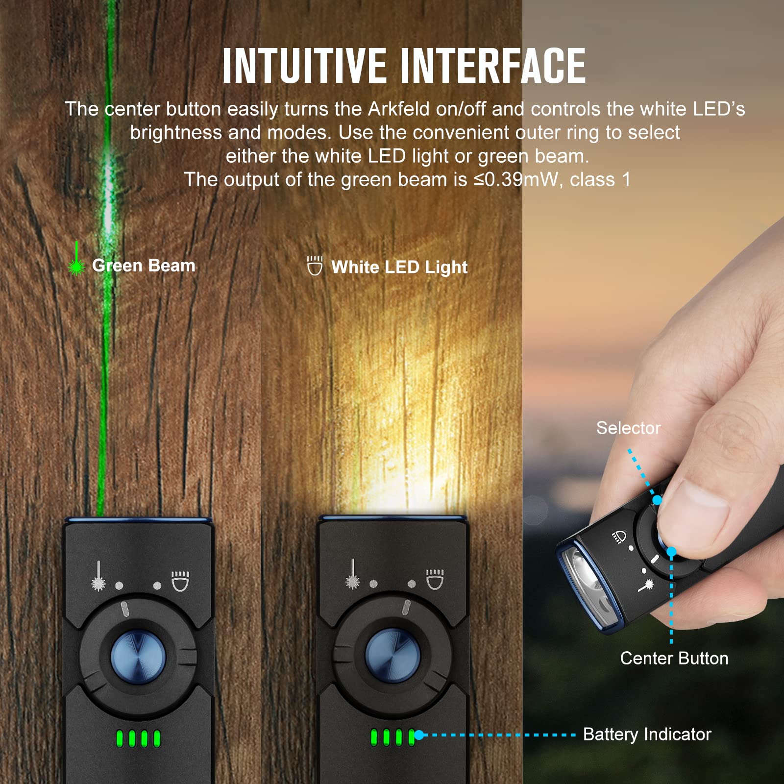 OLIGHT Arkfeld dual light source for versatile visibility.