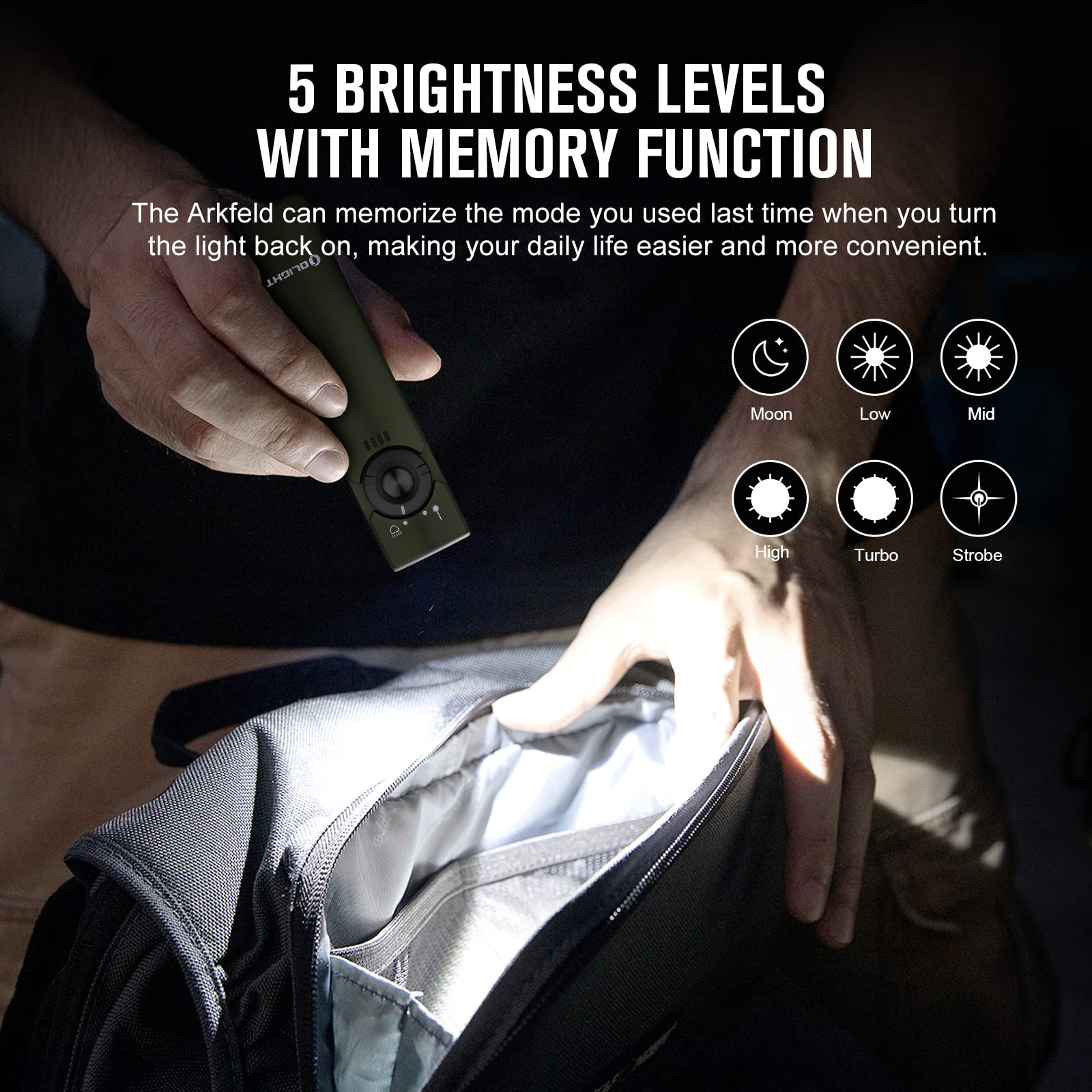 OLIGHT Arkfeld rechargeable built-in battery simplifies daily charging