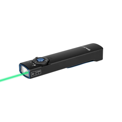 OLIGHT Arkfeld green beam close-up showing safe, low-power signaling.