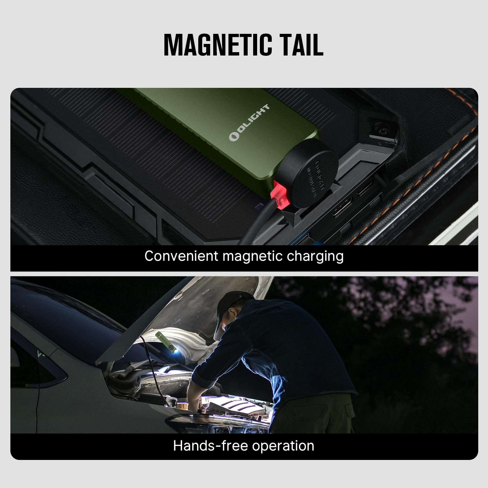 OLIGHT Arkfeld Pro battery indicator showing five-level power status
