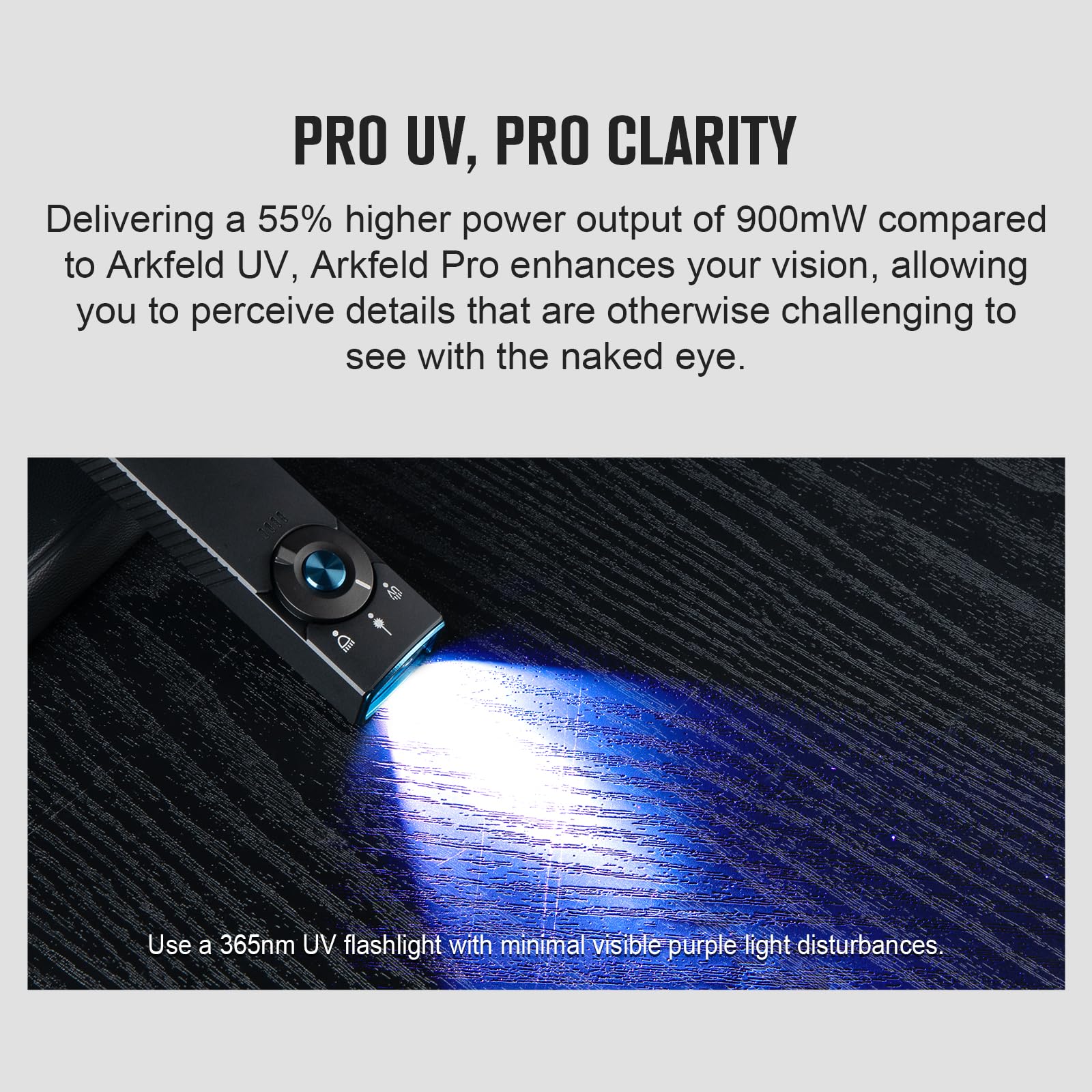 OLIGHT Arkfeld Pro compact pocket light for easy carry.