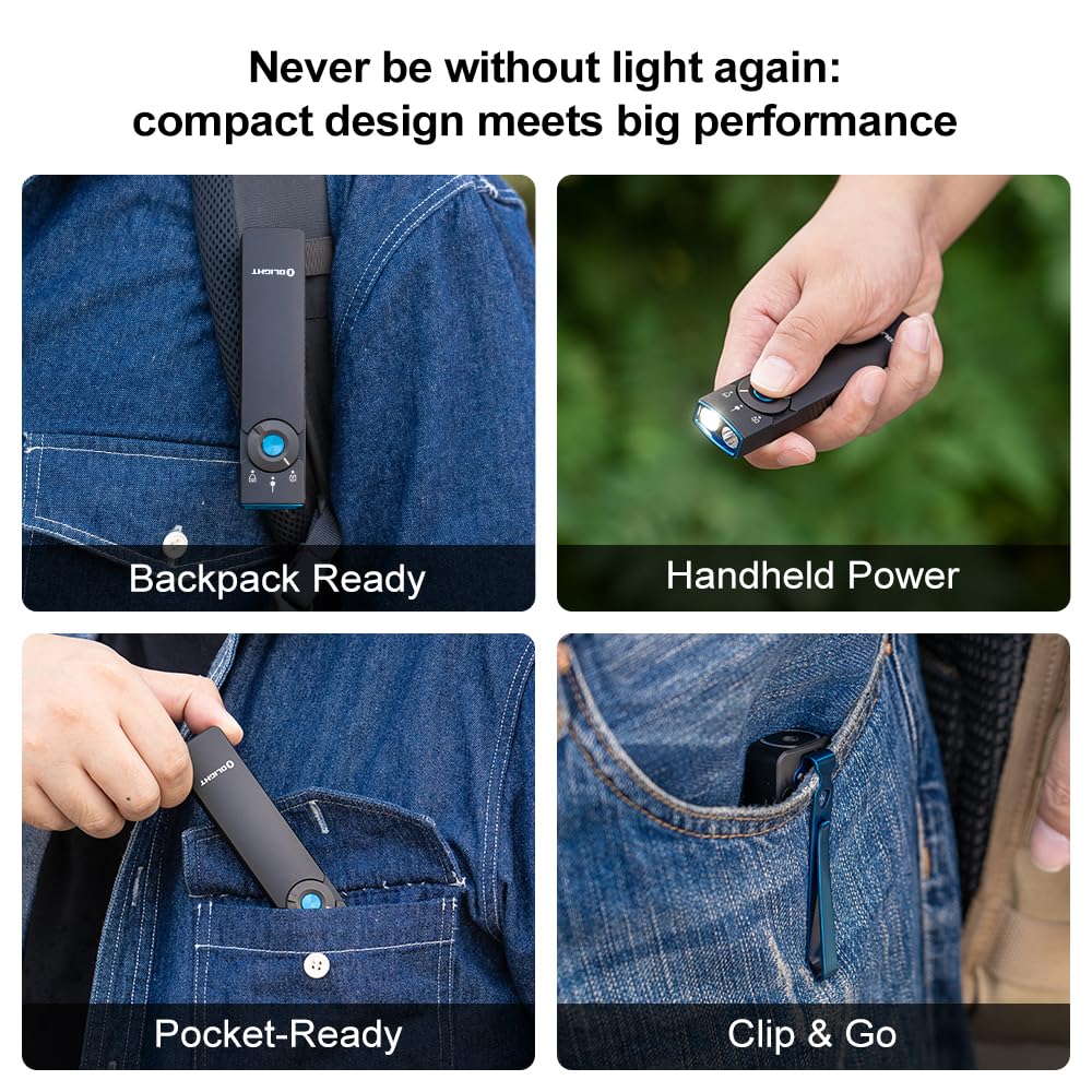 OLIGHT Arkfeld Pro white LED shot; broad illumination for camping and scanning surroundings