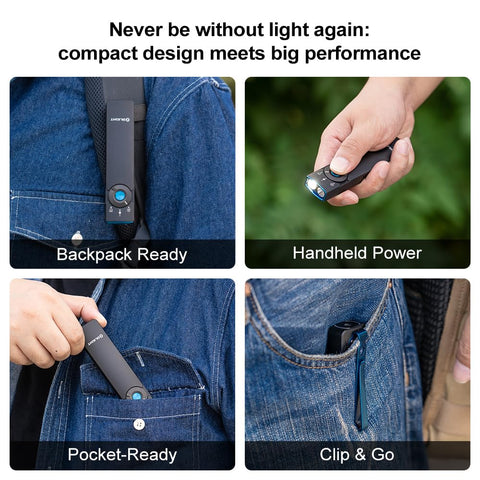 OLIGHT Arkfeld Pro white LED shot; broad illumination for camping and scanning surroundings