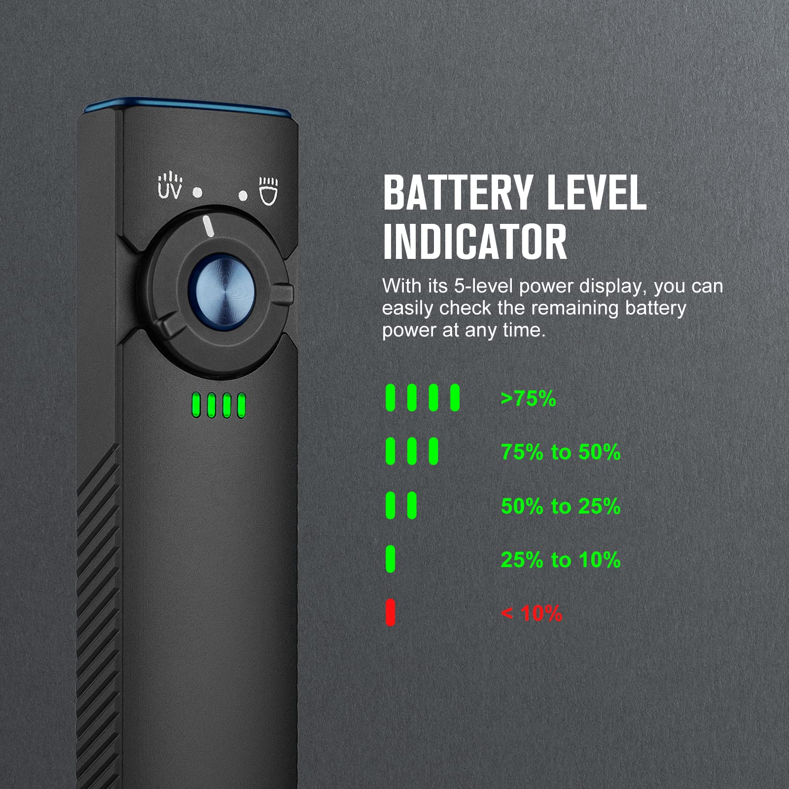 OLIGHT Arkfeld UV charging cable attached to magnetic tail for convenient recharging