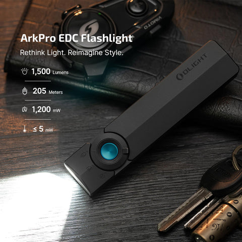 OLIGHT ArkPro 1500-lumen floodlight delivers broad-area illumination.