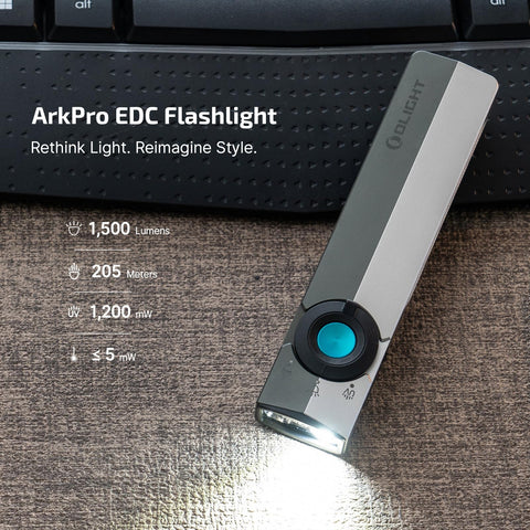 OLIGHT ArkPro dual clip enables hands-free use on shirts or hats