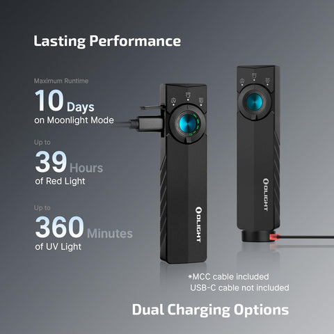OLIGHT ArkPro Lite magnetic tail clamp for hands-free use