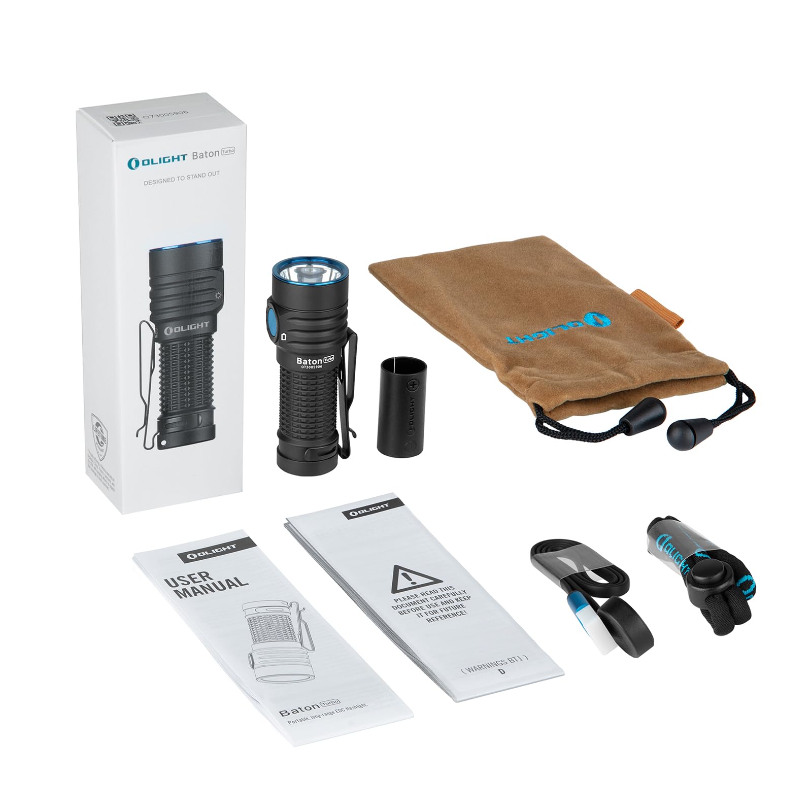 OLIGHT BatonTurbo compact EDC lighting ideal for camping and hiking.