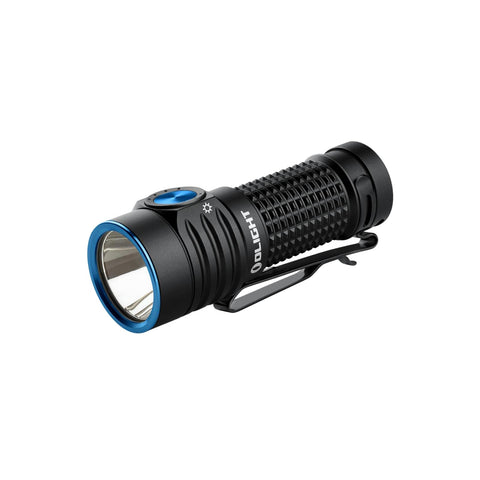 OLIGHT BatonTurbo front view shows 1000-lumen output for outdoor visibility.