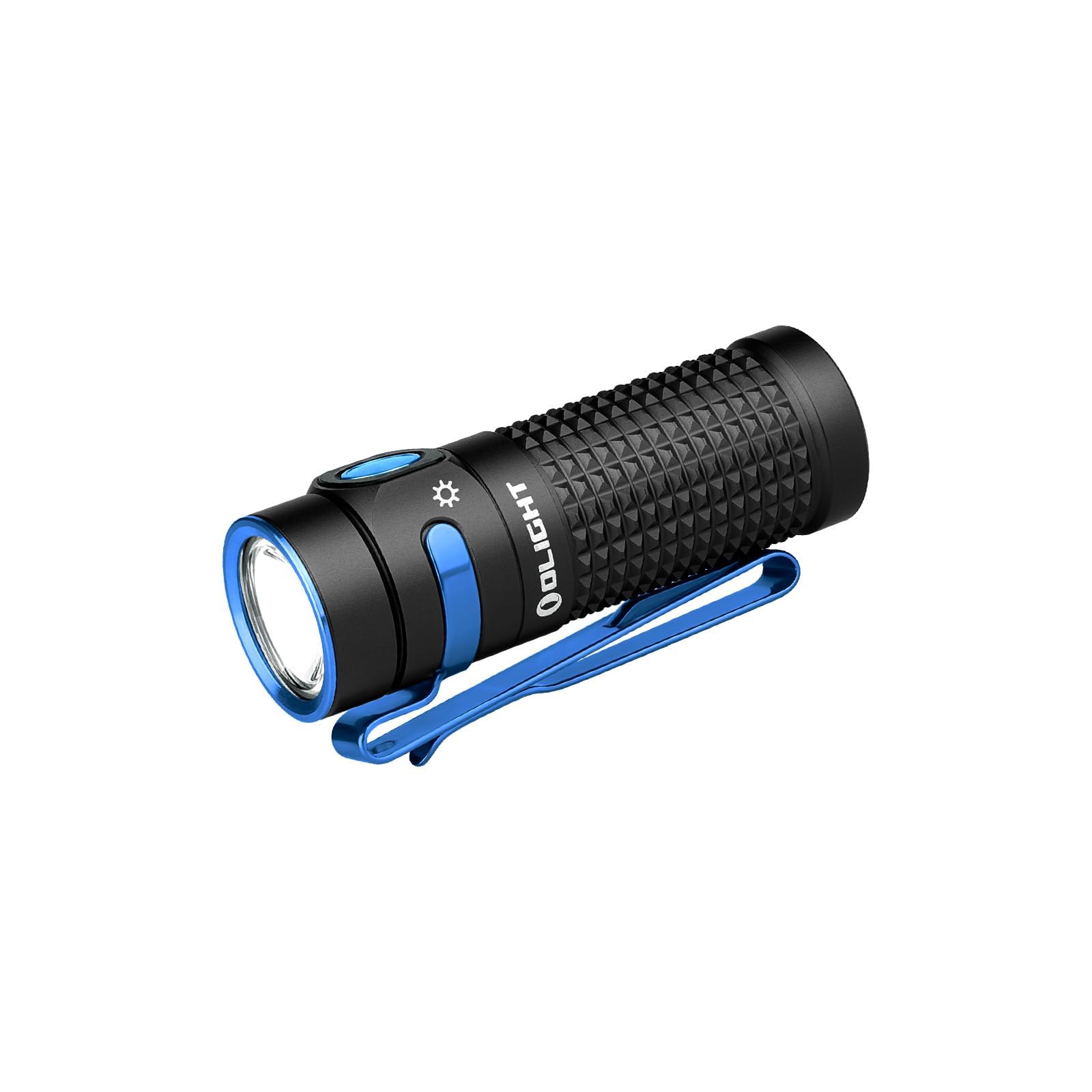 OLIGHT Baton4 compact EDC flashlight with pocket clip for easy access.