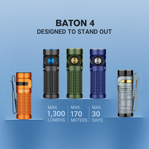 OLIGHT Baton4 magnetic tail cap attached to a metal surface for hands-free lighting.