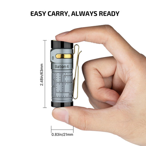 OLIGHT Baton4 magnetic tail-cap enables hands-free use on metal surfaces