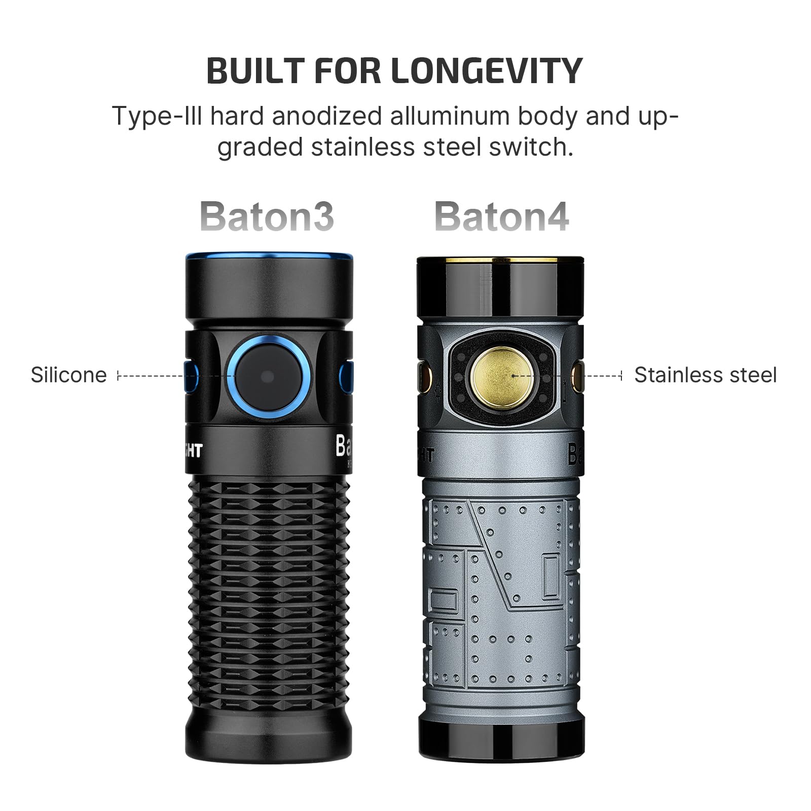 OLIGHT Baton4 includes MCC charging cable for easy recharging
