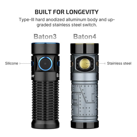 OLIGHT Baton4 includes MCC charging cable for easy recharging