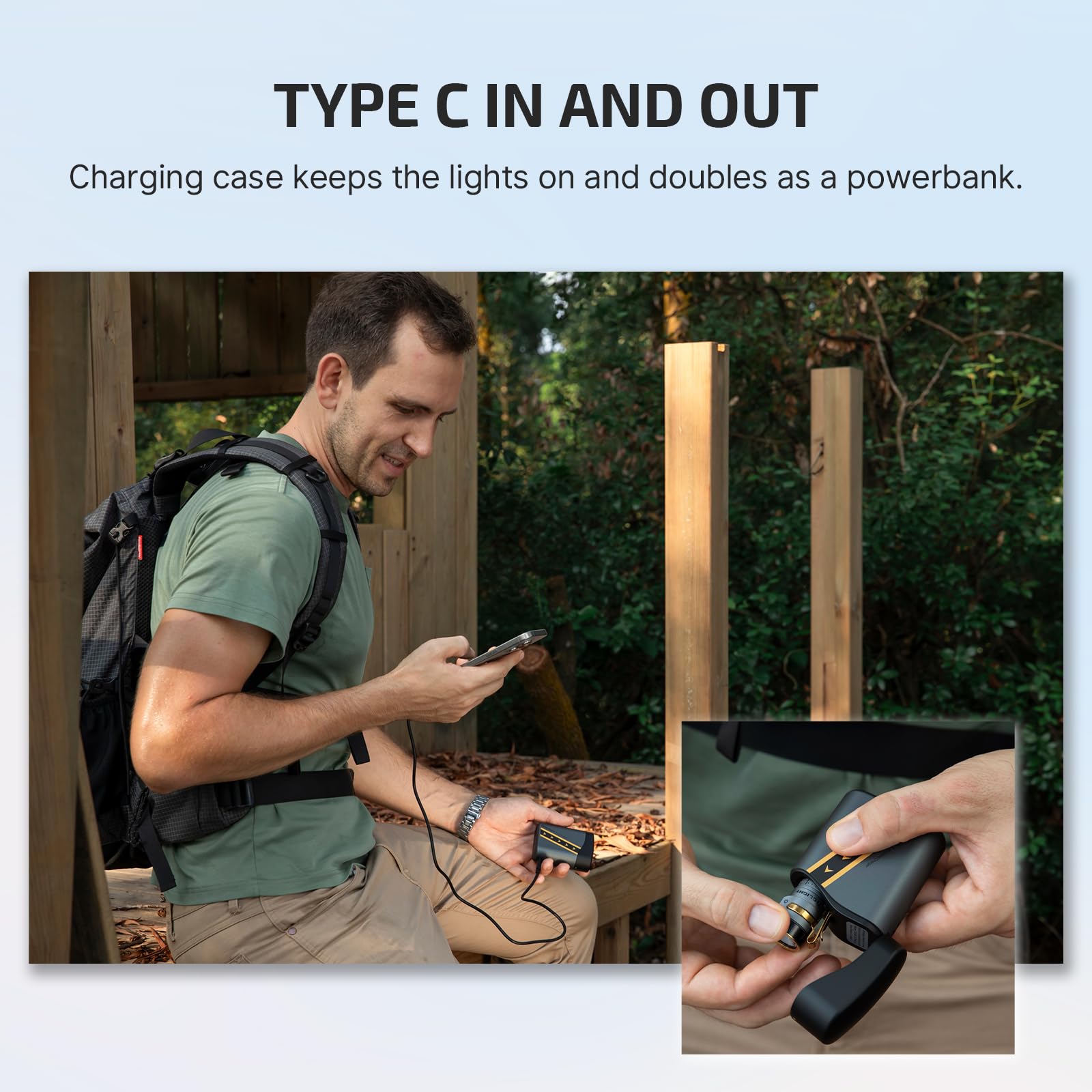 OLIGHT Baton4 Premium EDC flashlight case display shows battery level.