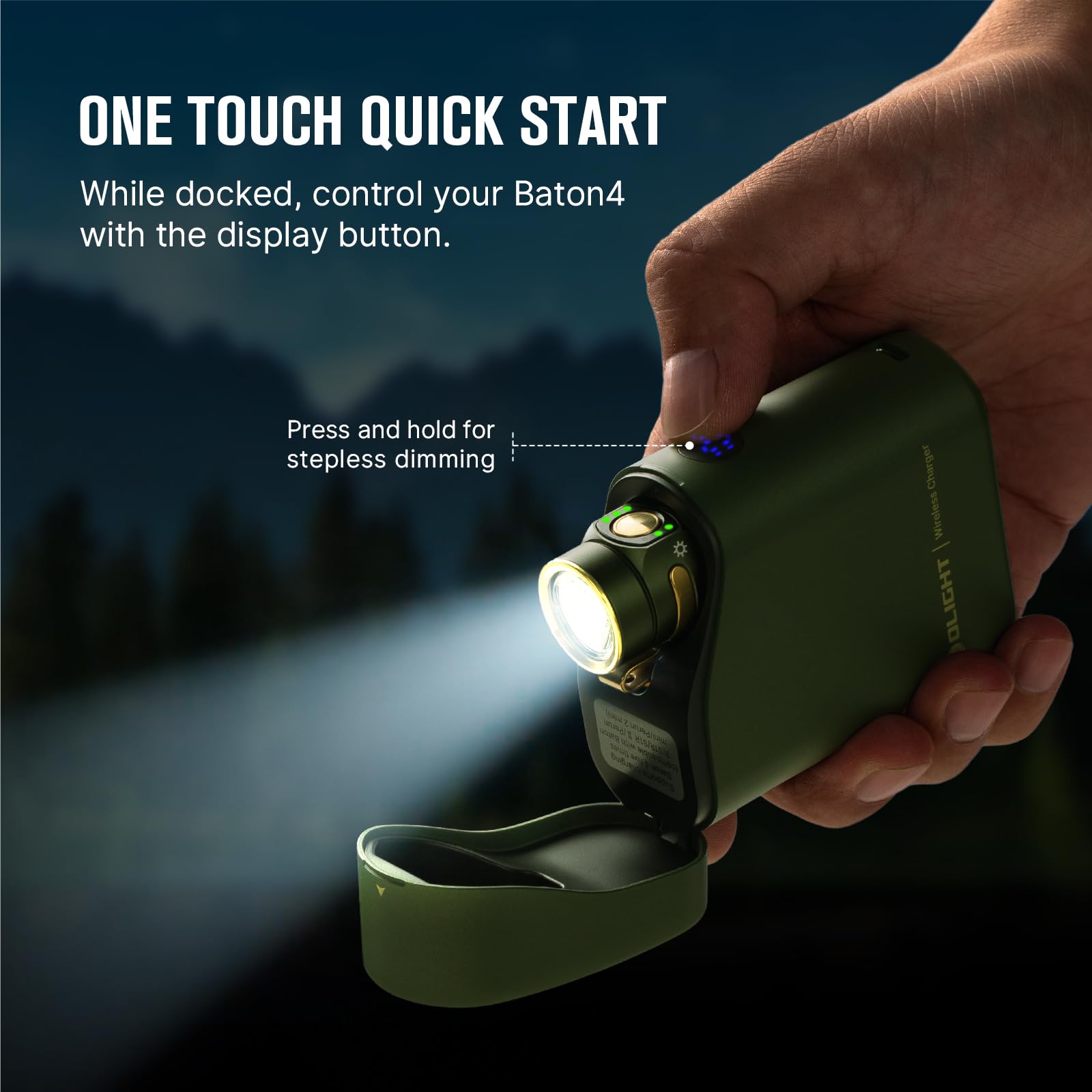 OLIGHT Baton4 Premium OD Green finish suits outdoor gear.