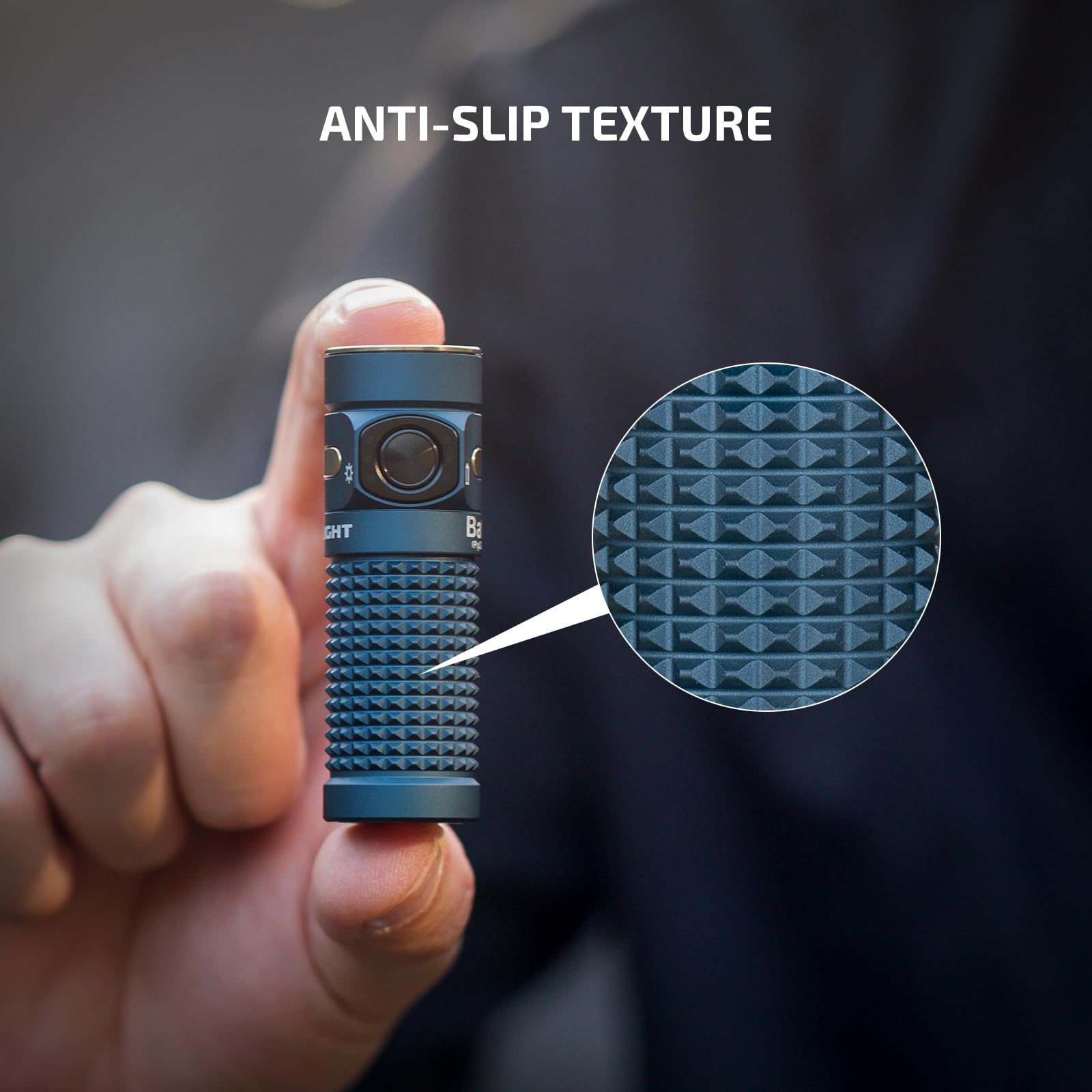 Two-way clip secures flashlight to gear or belt.