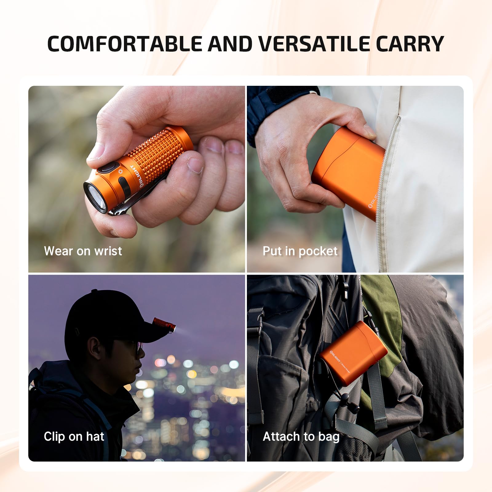 OLIGHT Baton4 Premium EDC IPX8 waterproof rating for wet conditions