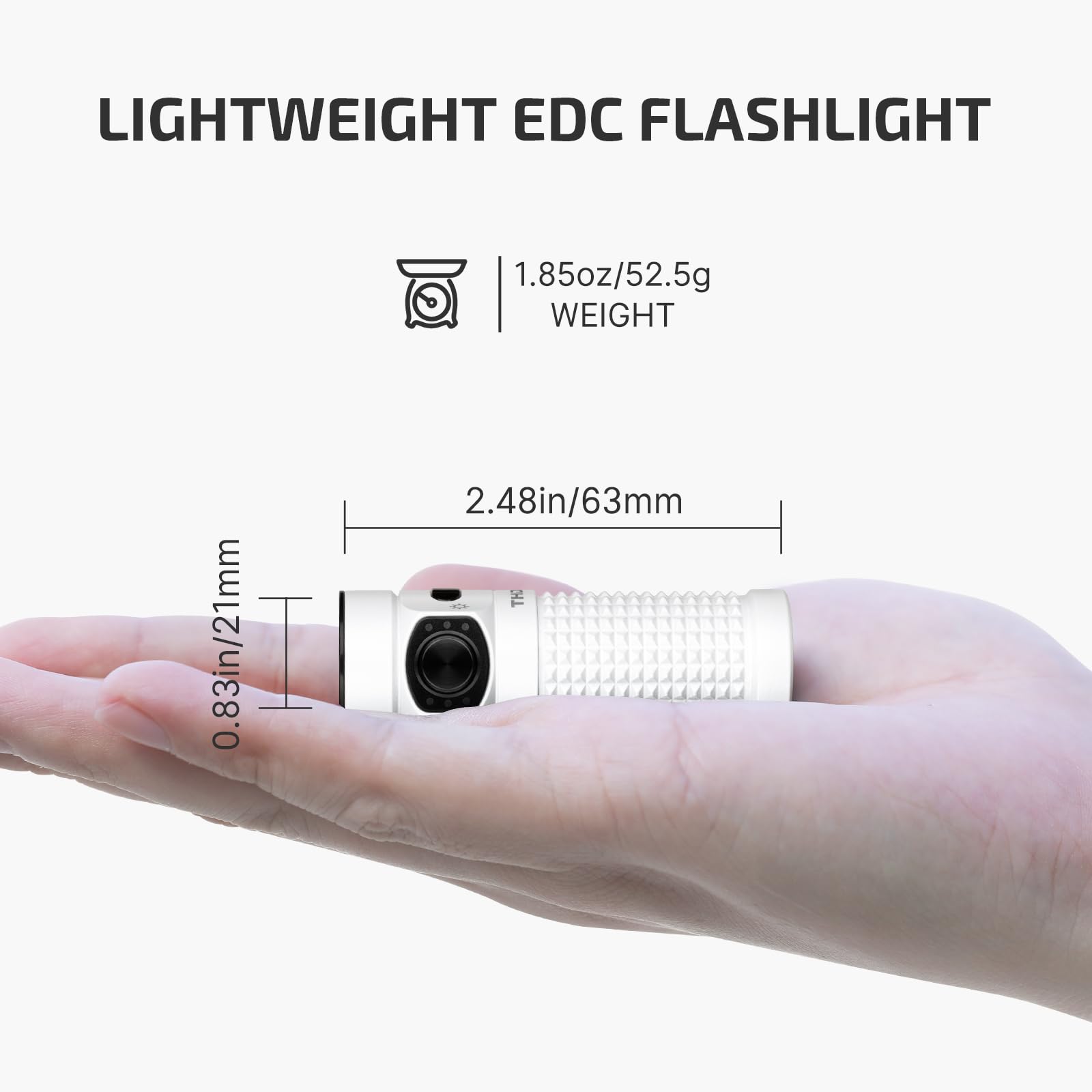 OLIGHT Baton4 Premium with side clip and magnet for hands-free mounting.