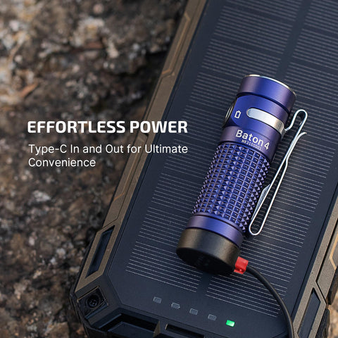 OLIGHT Baton4 magnetic tailcap enabling hands-free use during repairs