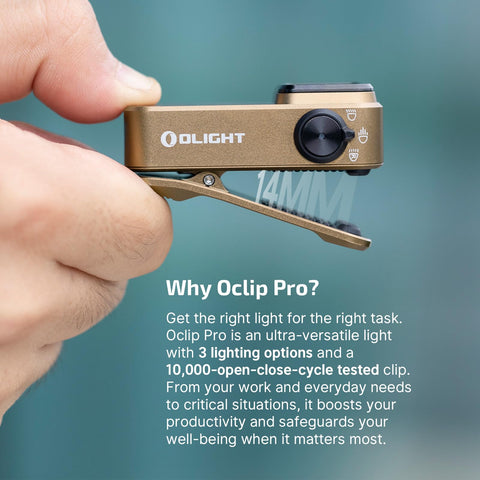OLIGHT Oclip Pro clip holds items up to 14 mm thick securely
