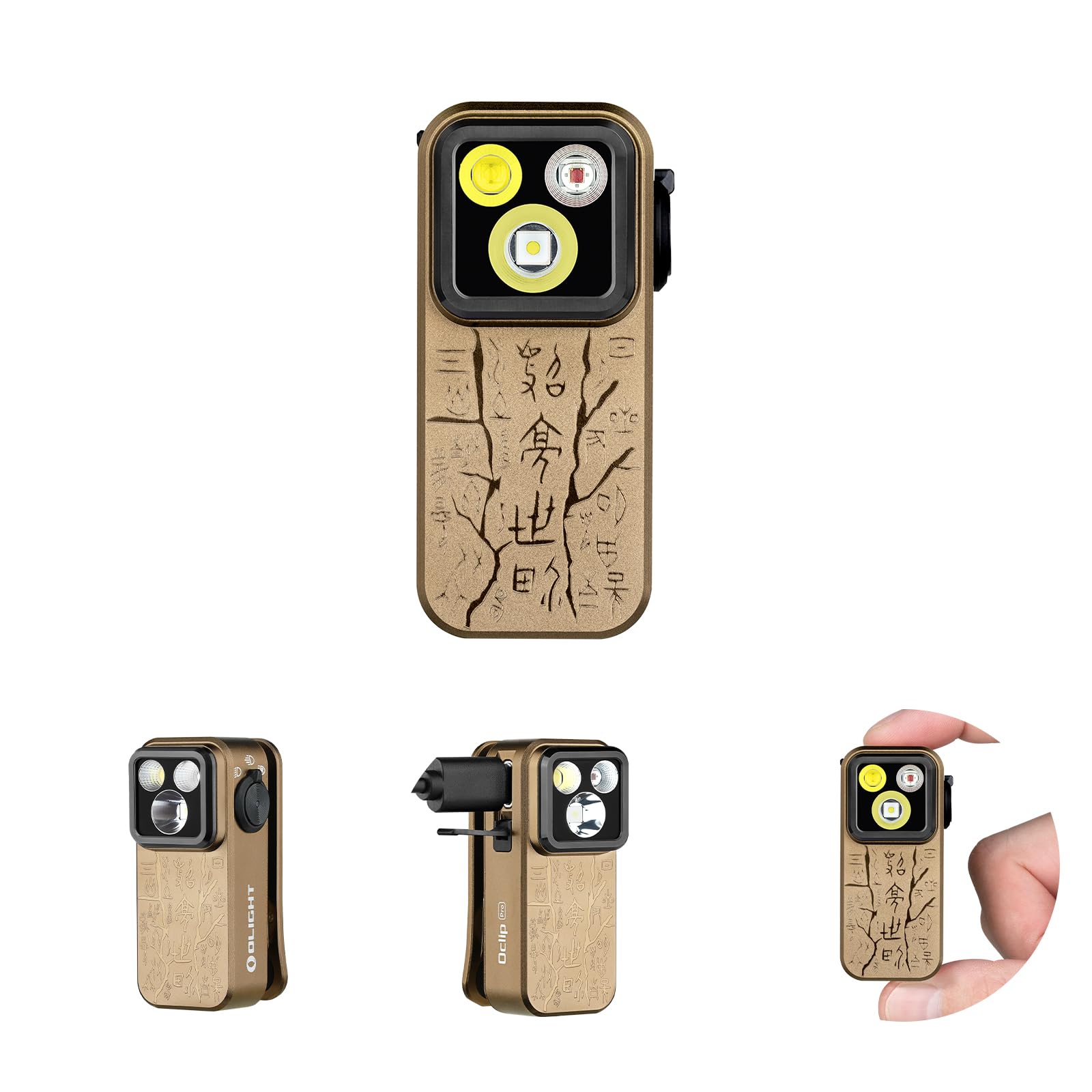 OLIGHT Oclip Pro front view shows a compact clip-on for easy daily carry