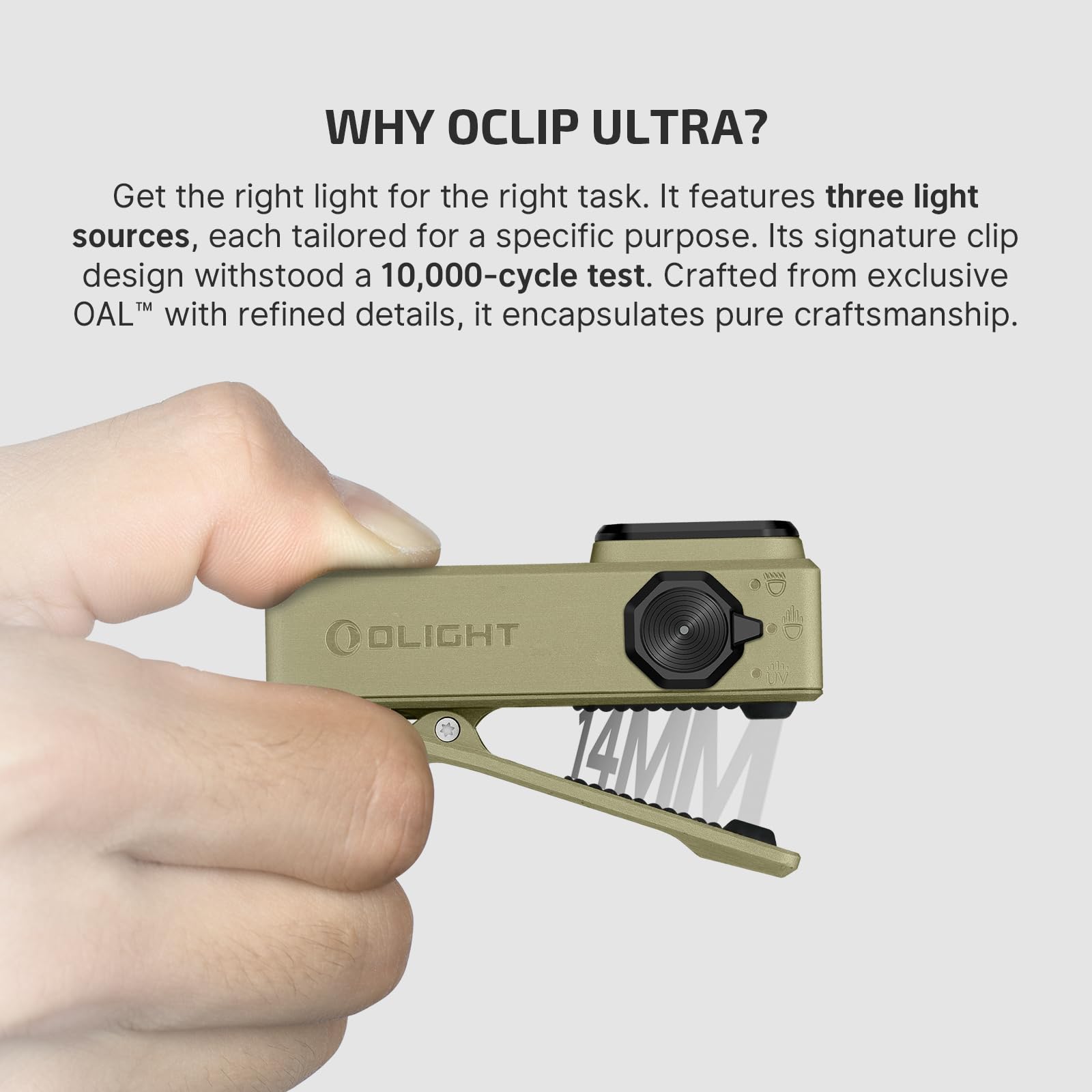 OLIGHT Oclip Ultra clip and magnet enable versatile attachment options